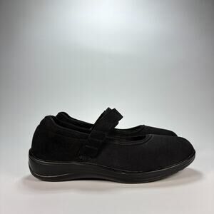 Orthofeet Springfield Mary Jane Wide Black Hook & Loop Straps Shoes Womens Sz 12